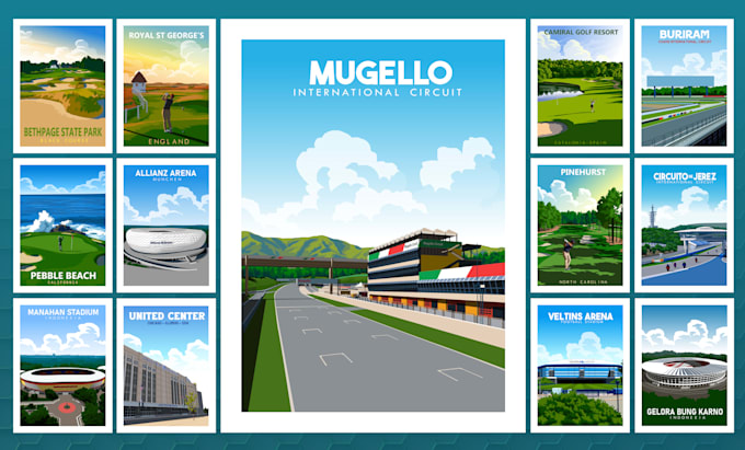 create a vintage sport poster for your favorite sports venue