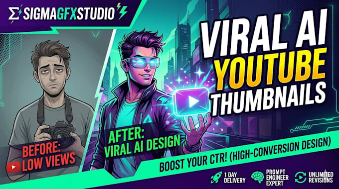 design viral ai youtube thumbnails