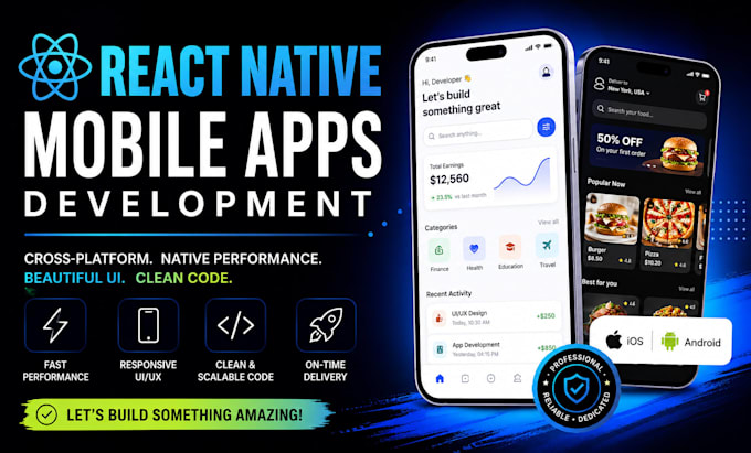 build react native mobile app for business services and startups