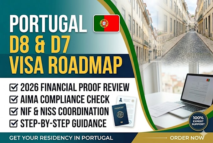 provide a portugal d8 digital nomad or d7 visa roadmap and document review