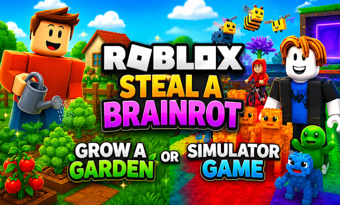 create steal a brainrot or grow a garden game in roblox studio