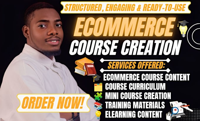 create ecommerce course content, curriculum, and mini course for online training