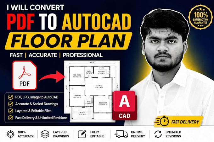 convert PDF to autocad floor plan
