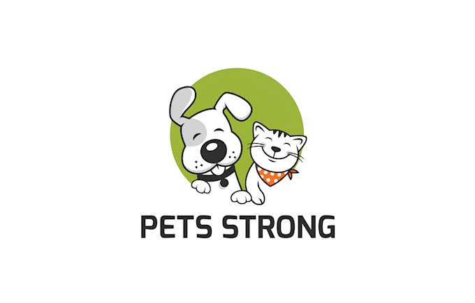 make cute modern pet logo for dog cat vet business