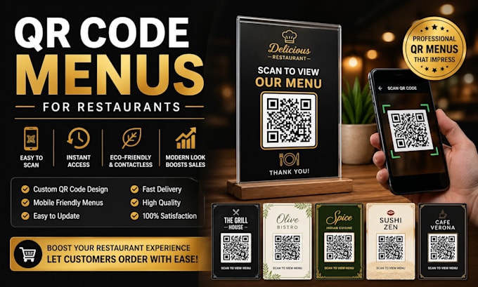 create a qr code menu and digital business card for restaurants