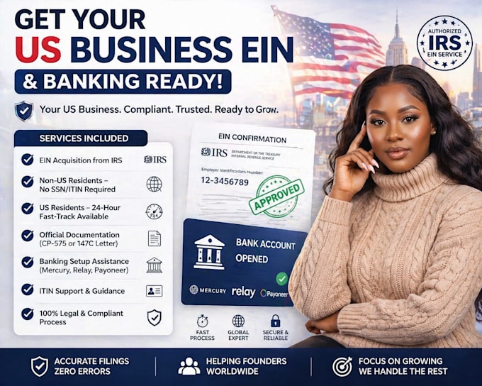 apply for your ein, itin, and set up US business banking