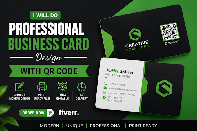 do design professional business card with qr code