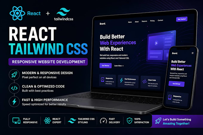 build a responsive website using react and tailwind CSS