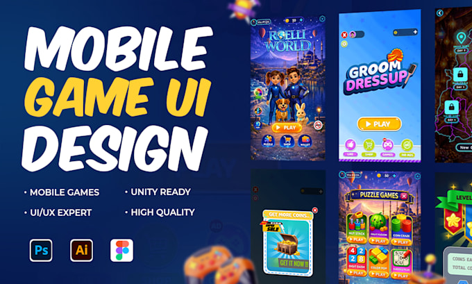 design a professional game UI, user interface and hud for your game