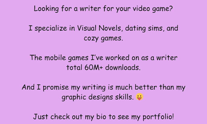 write for your visual novel, otome game, or rpg