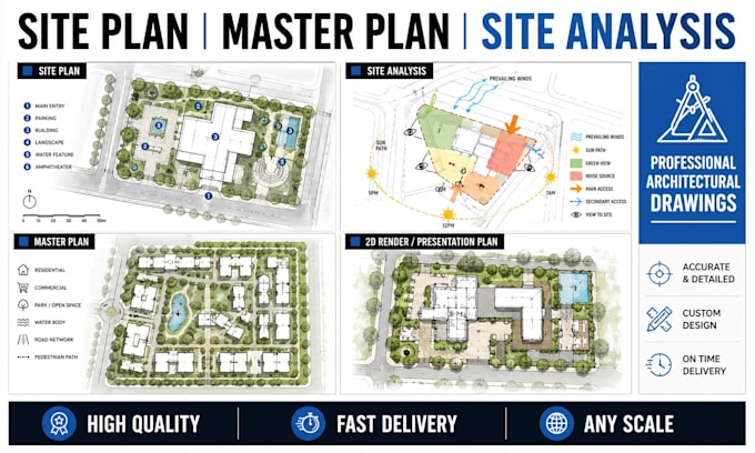 render architectural site plan do site analysis master plan