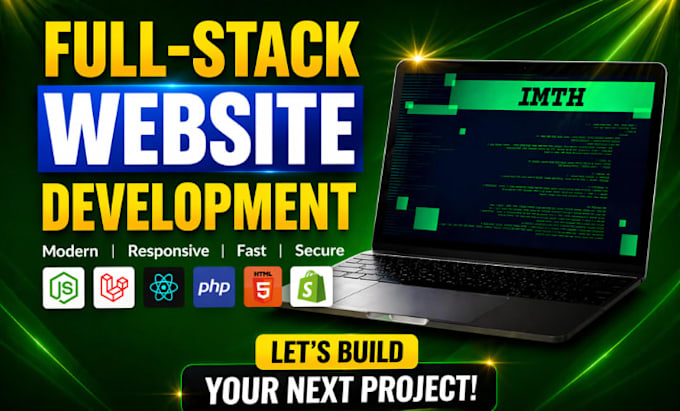 build website, custom website, full stack website development full stack develop