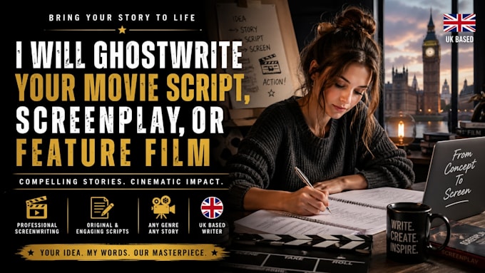 ghostwrite your movie script, screenplay, or feature film