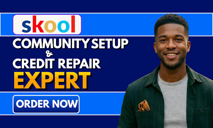skool online course setup skool credit repair skool community and module setup