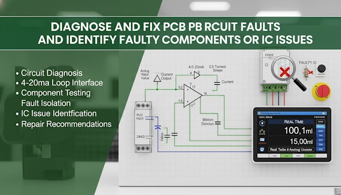 diagnose and fix pcb circuit faults and identify faulty components or ic issues