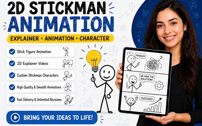 do stick figure animation, 2d stickman animation explainer 2d stickman character