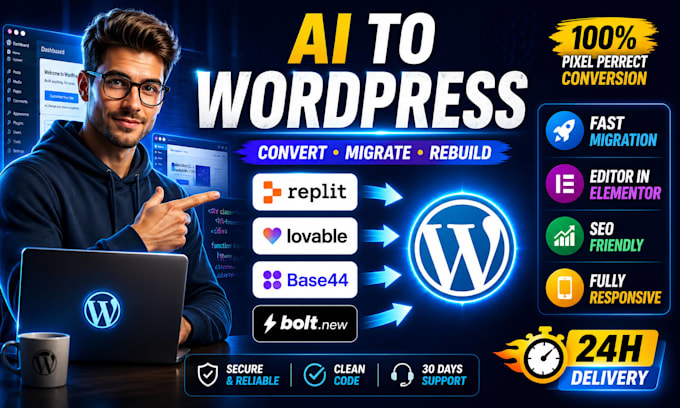 convert lovable replit ai website to stitch ai wordpress lovable hostinger ai