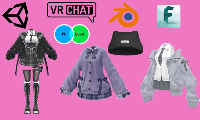 design custom vrchat avatar clothing PC quest