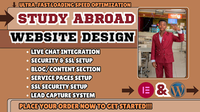 study abroad website, education consultant website, student visa website