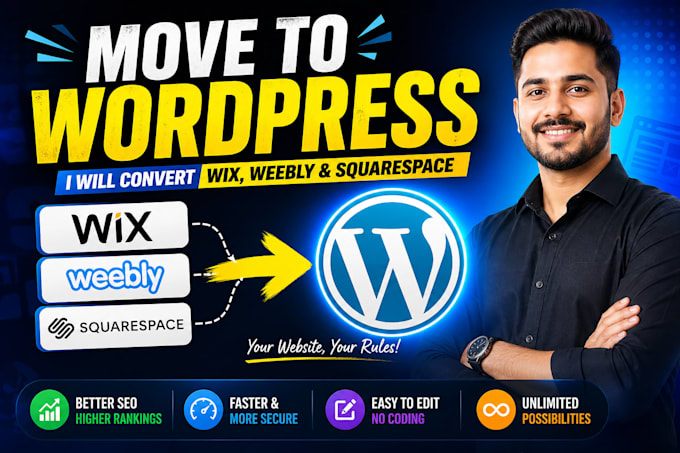 convert wix, weebly or squarespace website to wordpress professionally