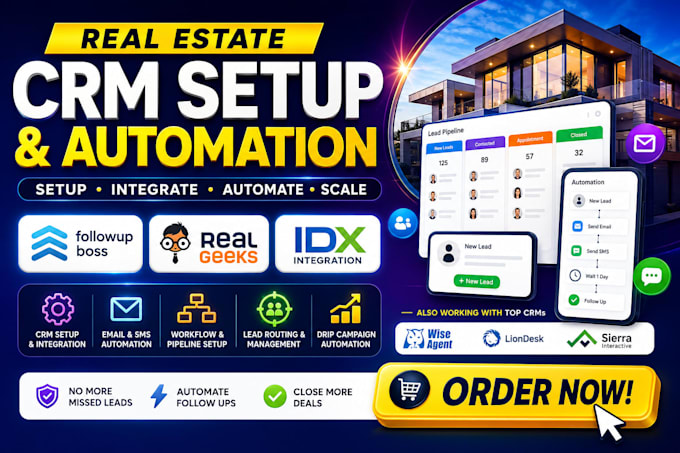 set up follow up boss real geeks crm idx website drip automation CRM automation