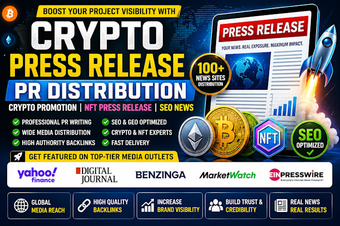 crypto press release pr distribution crypto promotion nft press release seo news