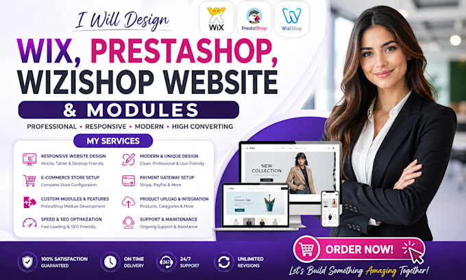 design wizishop prestashop wix design responsive website module web designers