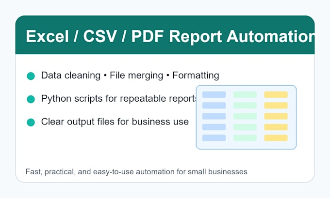 automate your excel, CSV and PDF data reports