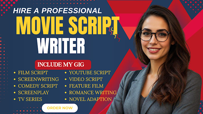 write movie script,screenplay, features film script, tv series, script writing
