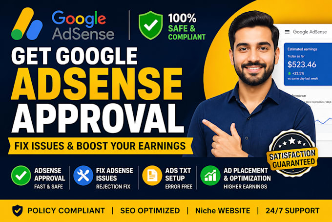 get google adsense approval fix issues setup ads txts and niche website services