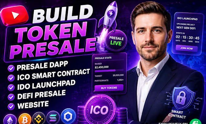 build token presale dapp ico ido smart contract website