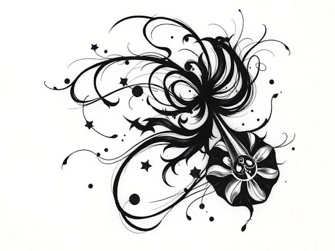 custom an abstract black tattoo design