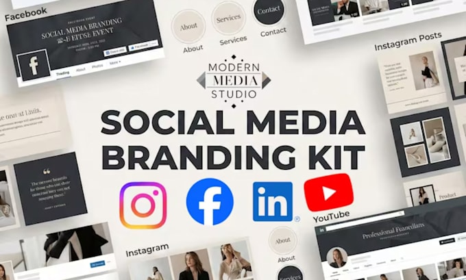 Design canva instagram branding kit social media templates kit brand ...