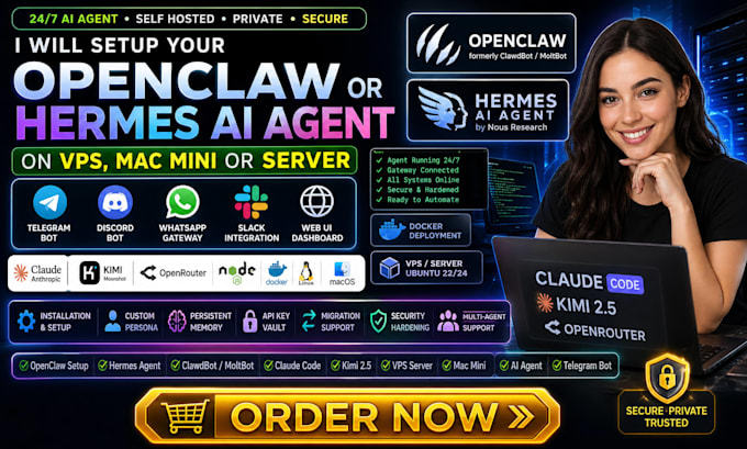 setup clawdbot openclaw vps server hermes ai agent mac mini bot claude code kimi