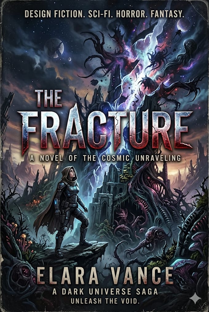 design fiction, sci fi, horror, fantasy book cover,