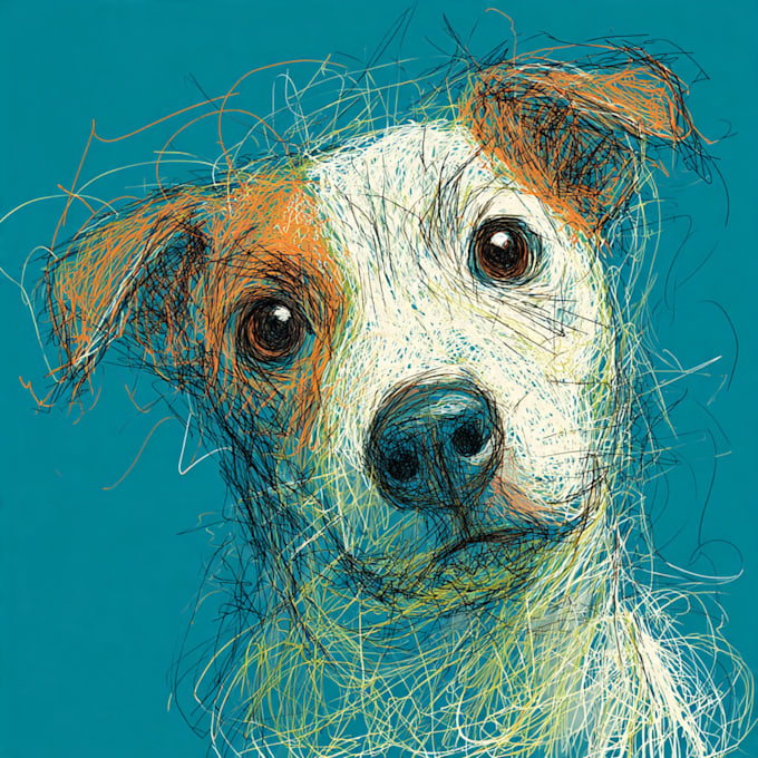 draw digital scribble pet portrait