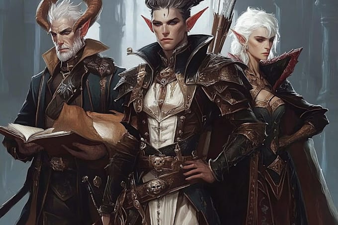 Hacer arte de personajes de fantasía y personajes de dnd