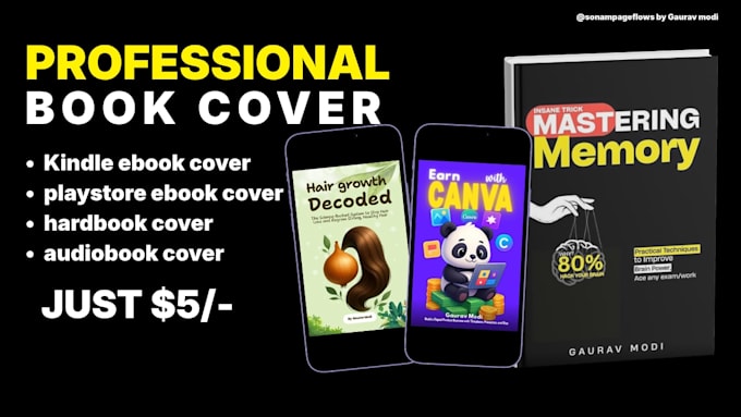 design a high converting KDP ebook cover or book cover design