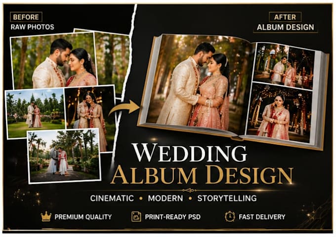 design a professional wedding album