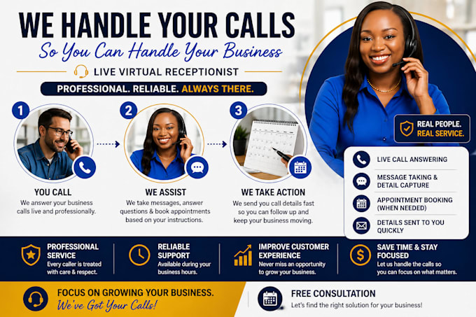 answer your business calls as a live virtual receptionist
