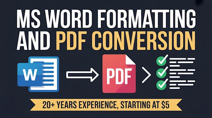 do ms word formatting and PDF conversion