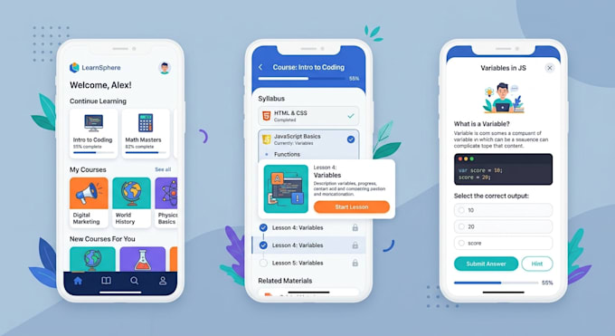 design UI UX for education apps