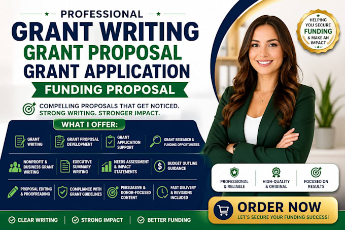 write a professional grant proposal, grant application, and funding proposal