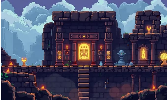 create pixel art game backgrounds and environments pixel tilemap rpg maker pixel