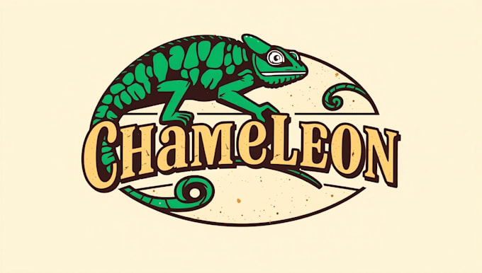 do vintage chameleon retro style logo 1 day