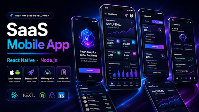 build saas mobile app using react native and node js