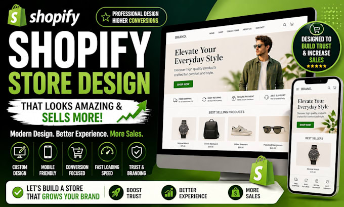 design and redesign your shopify store, dropshipping website design