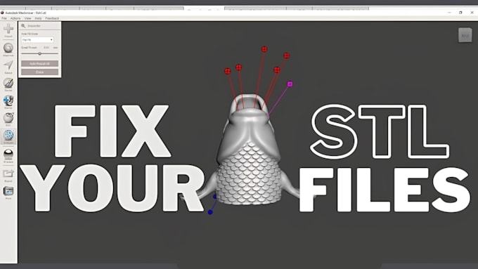 create custom 3d model, fix, convert, optimize stl files for 3d printing