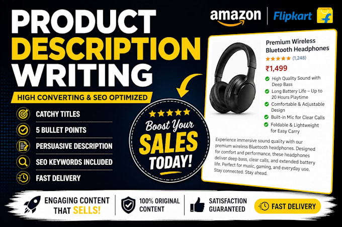 write high converting product descriptions for amazon and flipkart
