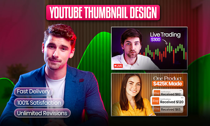 design best youtube thumbnail for business, finance, trading, vlogs